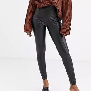 Topshop Size 6 Faux Leather Leggings